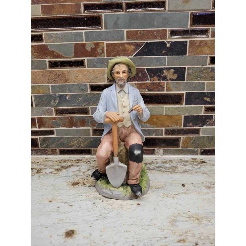 Vintage Farm Man Homco 1433 Figurine, Home Interiors, Old Country Man